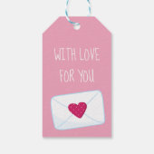 Mit Liebe für Sie Valentinstag-Briefherz Geschenkanhänger (Rückseite)