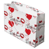 Mit Liebe für Sie, Valentinstag Große Geschenktüte (Rückseite Schrägansicht)