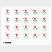 Mit Liebe Gebäck Rotes Herz Cookie Modern Runder Aufkleber (Blatt)