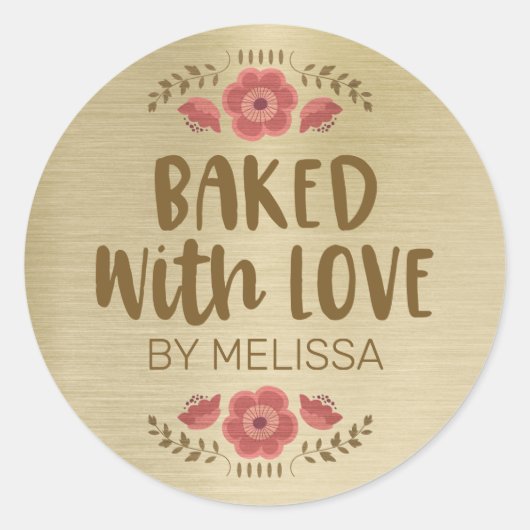 Mit Liebe Gebacken Aufkleber (Vorderseite)