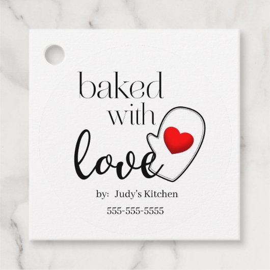 Mit Liebe Gebacken Aufkleber Geschenkanhänger (Vorderseite)