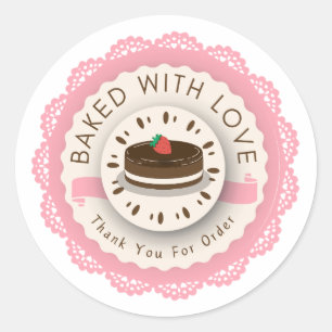 Mit Liebe Gebacken Danke Für Ihre Bestellung Runde Runder Aufkleber