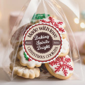 Mit Liebe gebacken - Frohe Weihnachten Runder Aufkleber
