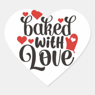 "Mit Liebe gebacken" ❤ Herz-Aufkleber