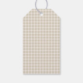 Mit Liebe gebacken Neutral Gingham Personalisiert Geschenkanhänger (Rückseite)