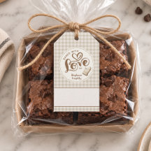 Mit Liebe gebacken Neutral Gingham Personalisiert