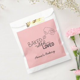 Mit Liebe gebacken rosa Handschrift Geschenktütchen