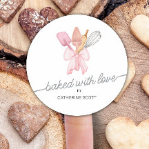 Mit Liebe gebacken Wasserfarbe personalisiert
