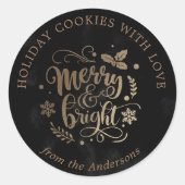 mit Liebe gebackene Ferienkekse fröhlich hell Runder Aufkleber (Vorderseite)