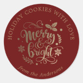 mit Liebe gebackene Ferienkekse fröhlich hell Runder Aufkleber (Vorderseite)