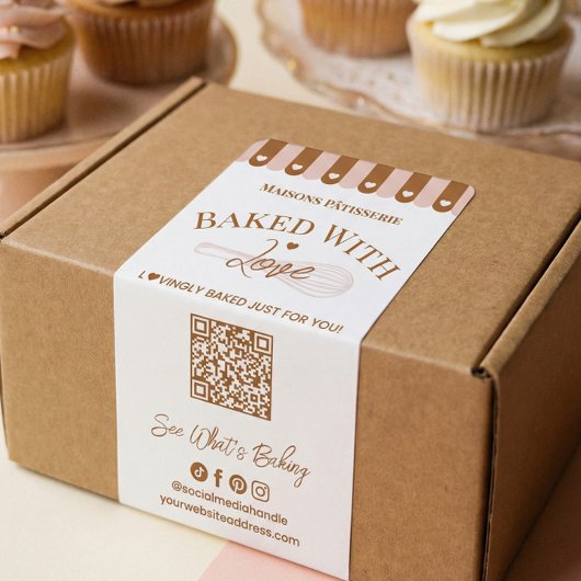Mit Liebe Gebackene Handgezeichnete Schneebesen-QR