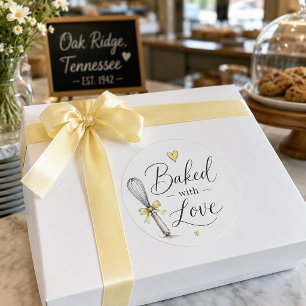 Mit Liebe gebackener Watercolor-Bäckerei-Aufkleber Runder Aufkleber