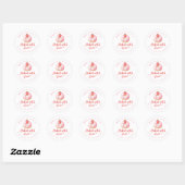 Mit Liebe gebackenes Kawaii-Rosa-Donut Runder Aufkleber (Blatt)