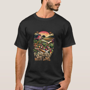 Mit Liebe geerntete rustikale ökologische Landwirt T-Shirt