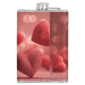 Mit Liebe gefüllte Be My Valentine Vinyl-Flasche Flachmann (Rückseite)
