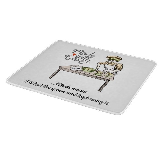 Mit Liebe gemacht, hat mir der Löffel gefallen | F Schneidebrett (Ecke)