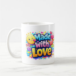 Mit Liebe gemacht – Minimalistische Herz-Typografi Kaffeetasse