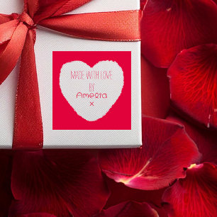 Mit Liebe gemacht Personalisiertes Herz Permastempel