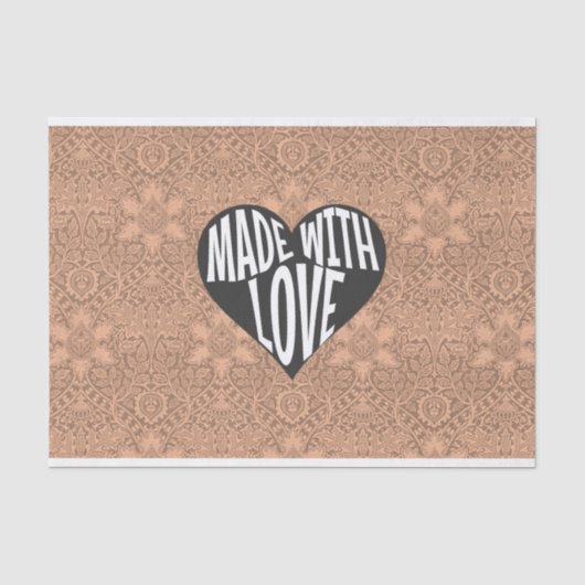 Mit Liebe gemacht Vintage Seidenpapier (Vorderseite)