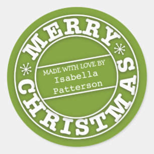 Mit Liebe gemacht von Merry Christmas Aufkleber