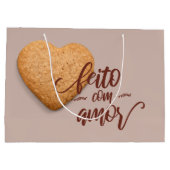 Mit Liebe gemachte Kekse, feito com amor Große Geschenktüte (Rückseite)