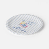 Mit Liebe gepackte Sardinen-Junggesellinnenabschie Pappteller (Schrägansicht)