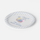 Mit Liebe gepackte Sardinen-Junggesellinnenabschie Pappteller (Schrägansicht)