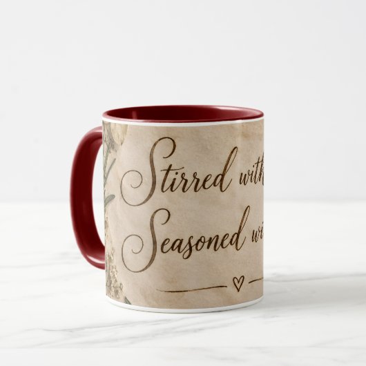 Mit Liebe gerührt Tasse (Vorderseite Links)