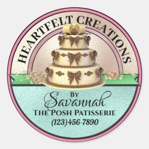 Mit Liebe geschaffen Elegant Cake Sticker