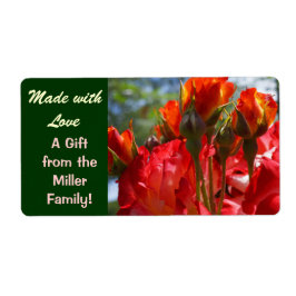 Mit Liebe Geschenketiketten versehen Rose aus der