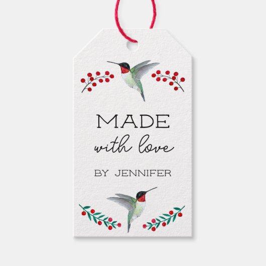 Mit Liebe Geschenkmarke hergestellt Geschenkanhänger (Vorderseite)