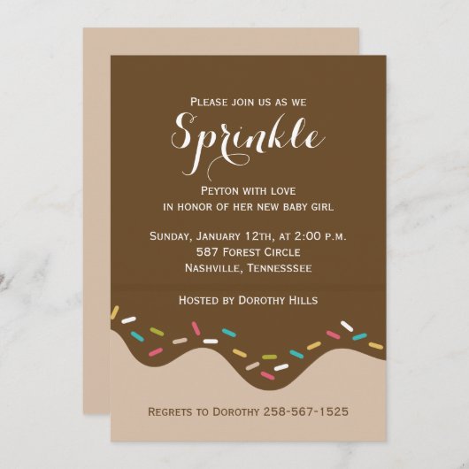 mit Liebe gesprenkelt Einladung (Vorne/Hinten)