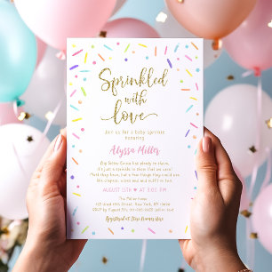 Mit Liebe gesprenkelt Rainbow Baby Sprinkle Einladung