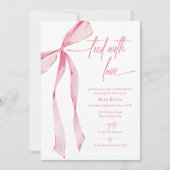 Mit Liebe getipptes Aquarell-Rosa-Brautparty Einladung (Vorderseite)