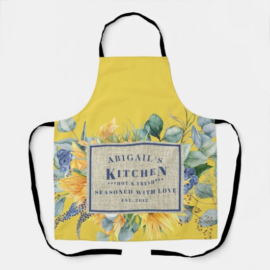 Mit Liebe gewürzte Sonnenblumen- Custom Schürze (Vorderseite)