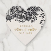 Mit Liebe goldschwarz elegant Vintage Spitze Geschenkanhänger (Rückseite)