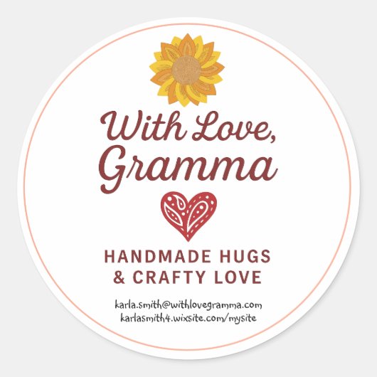 Mit Liebe, Gramma Aufkleber (Vorderseite)