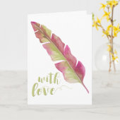 Mit Liebe - Grußkarte Rosa und Grün Karte (Gelbe Blume)