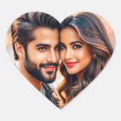 Mit Liebe halten Herz-Aufkleber (Vorderseite)