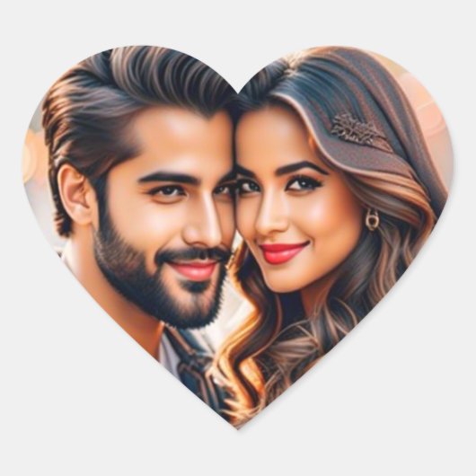 Mit Liebe halten Herz-Aufkleber (Vorderseite)