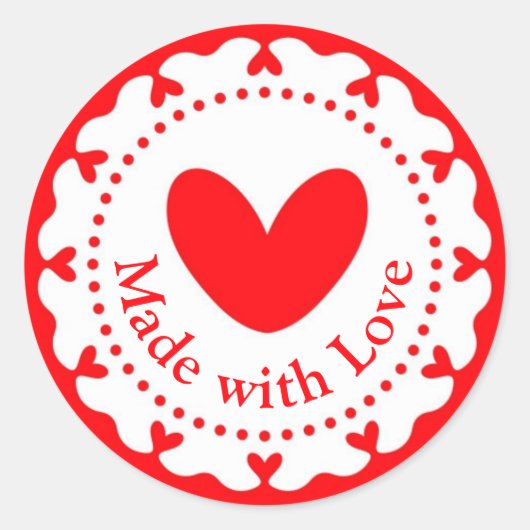 Mit Liebe handgefertigt, hausgemachte Etikettenauf Runder Aufkleber (Vorderseite)