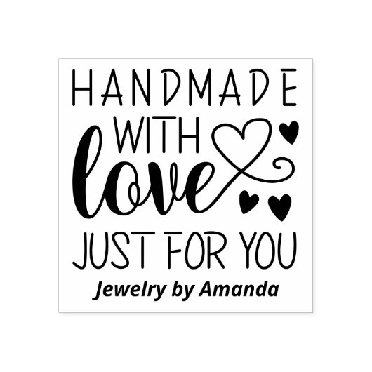 Mit Liebe handgefertigte Hörer für Sie Gummistempel (Prägung)