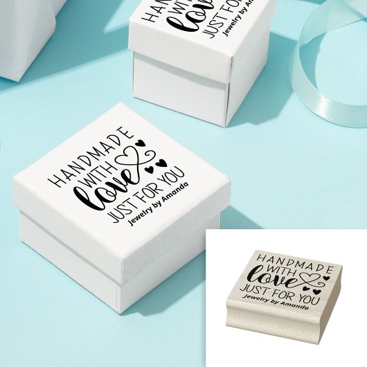 Mit Liebe handgefertigte Hörer für Sie Gummistempel