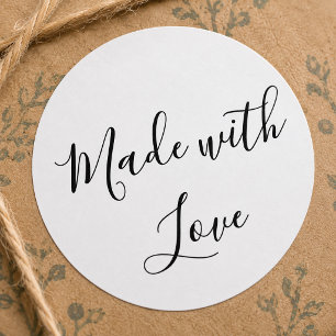 Mit Liebe Handgemacht Runder Aufkleber