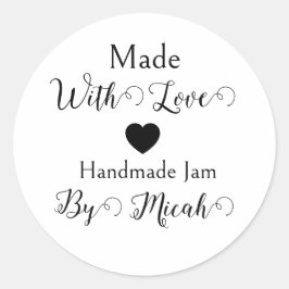 Mit Liebe Handgemachter Jam Modern Minimalistisch  Runder Aufkleber