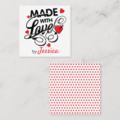 Mit Liebe Hearts Business Card Quadratische Visitenkarte (Vorne/Hinten)