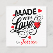 Mit Liebe Hearts Business Card Quadratische Visitenkarte (Vorderseite)