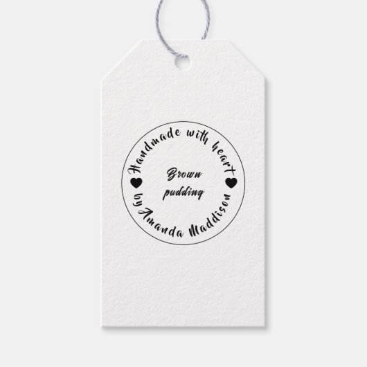 Mit Liebe hergestellt Backherz-Design Geschenkanhänger (Vorderseite)