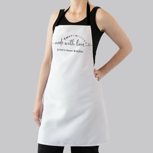 Mit Liebe hergestellt Minimalistisches Skript Bäck Schürze