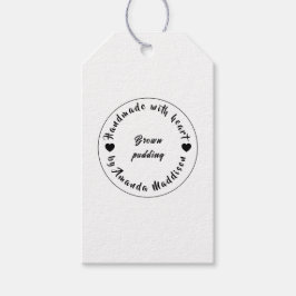 Mit Liebe hergestellt, schwarzes Herz-Design hausg Geschenkanhänger